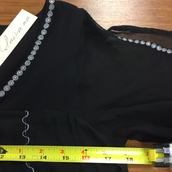 Saivana Black Cotton Silk Dress kaftan - Picture 6 of 8